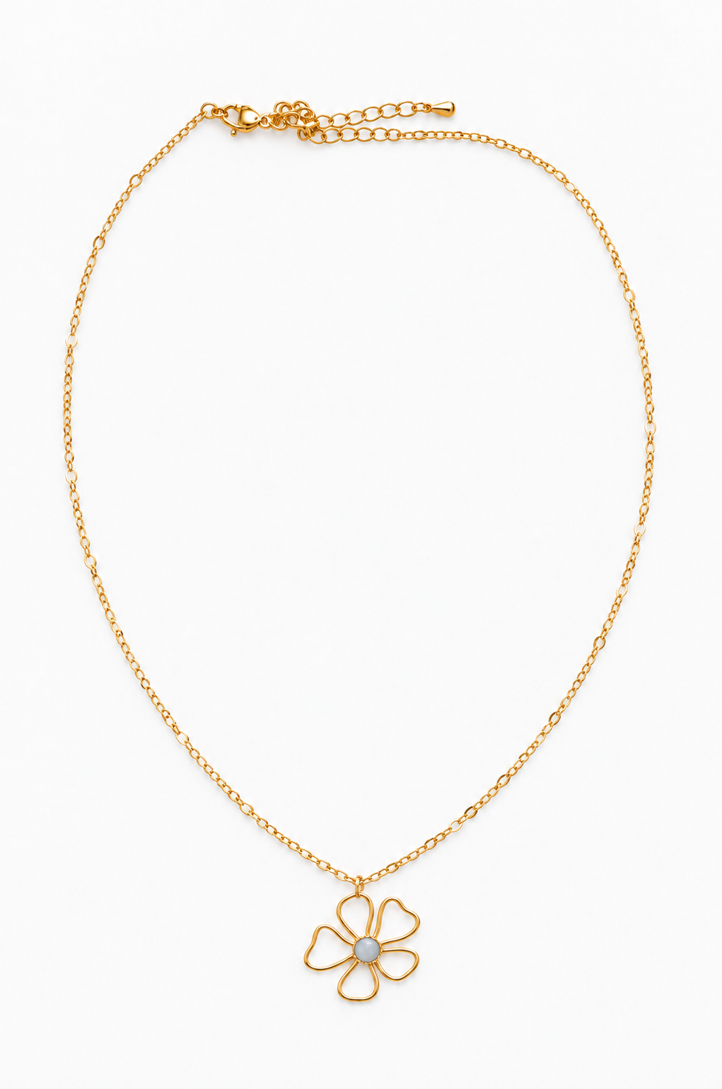Collier fleur – bleu eau