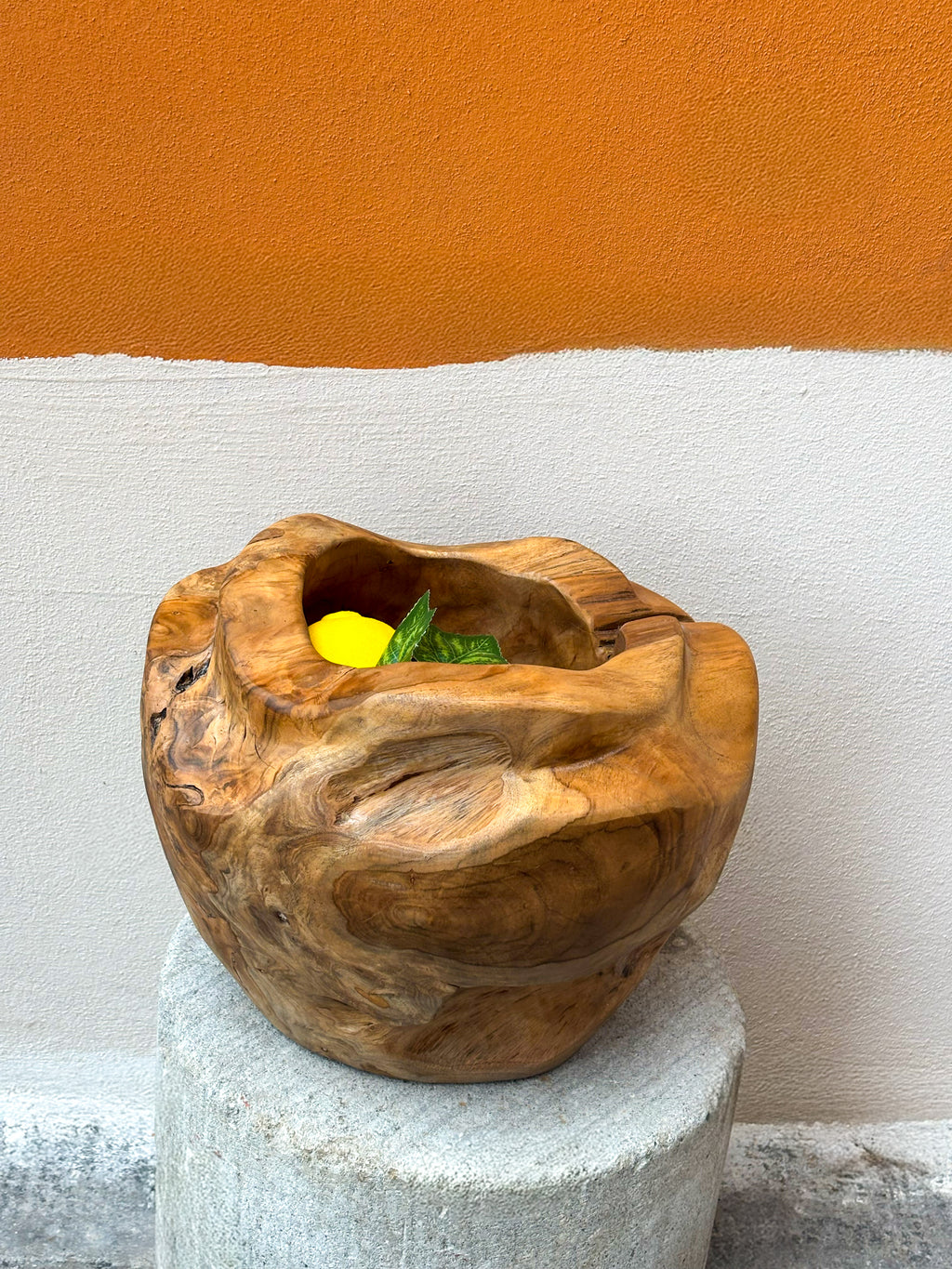 Bol rond en bois de teck