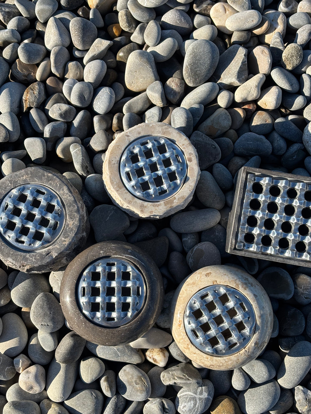 Cendrier cube marbre gris