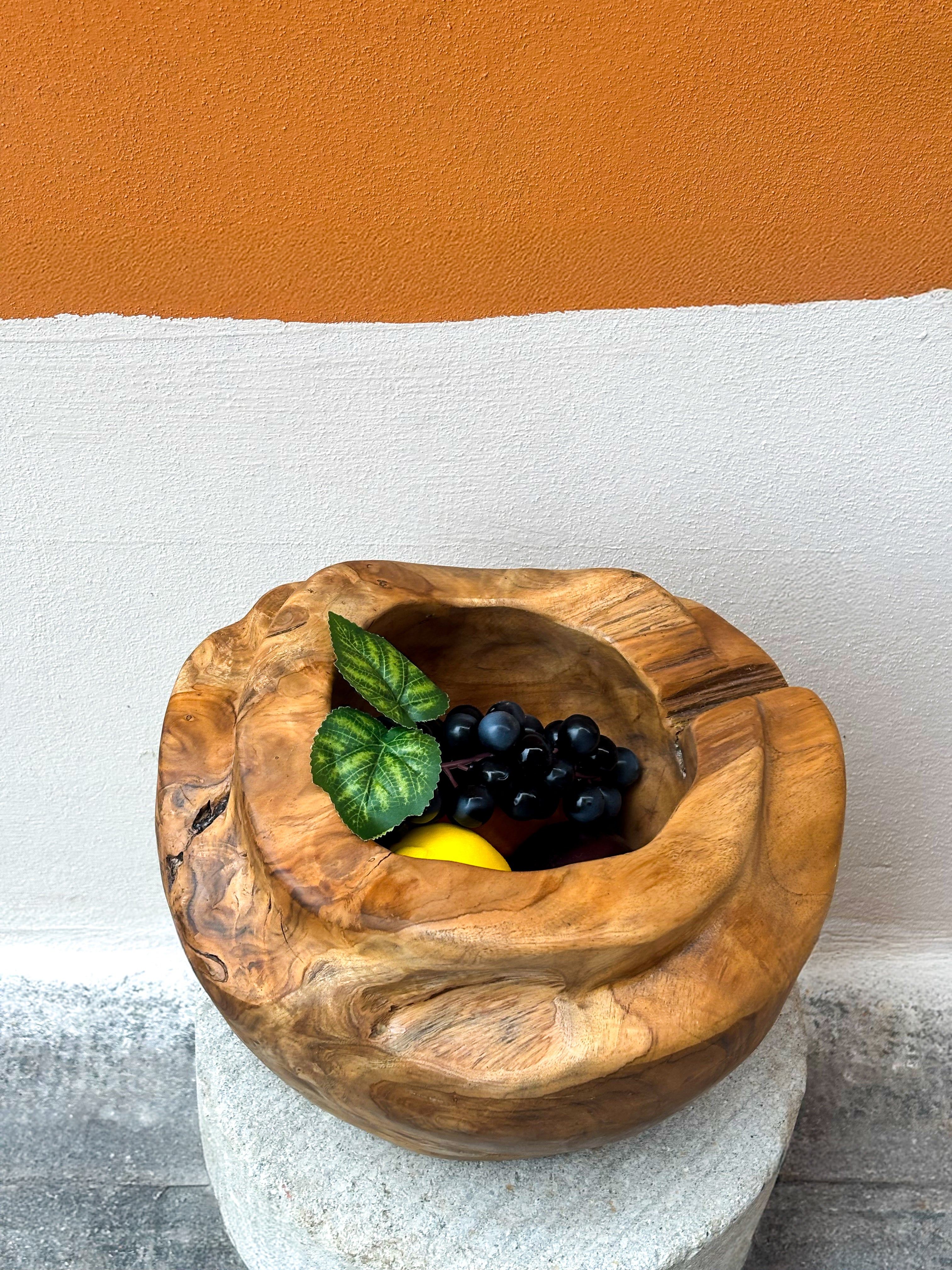 Bol rond en bois de teck