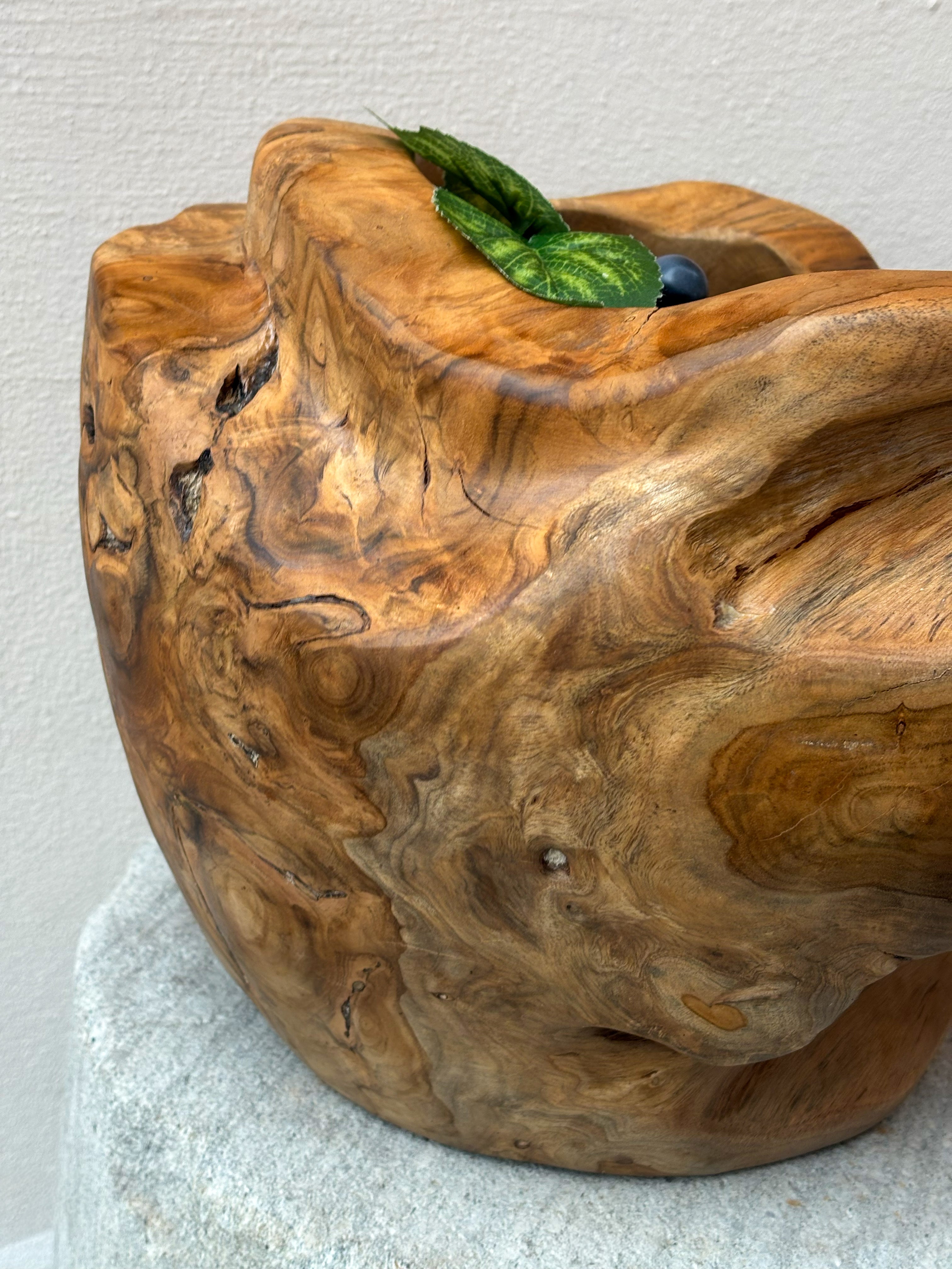 Bol rond en bois de teck