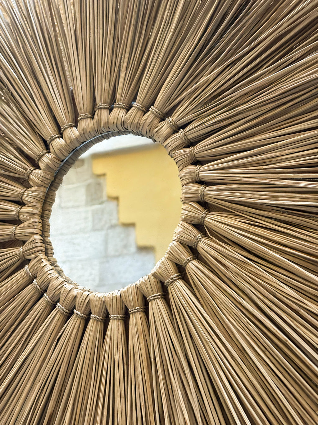 Miroir décoratif en fibres naturelles