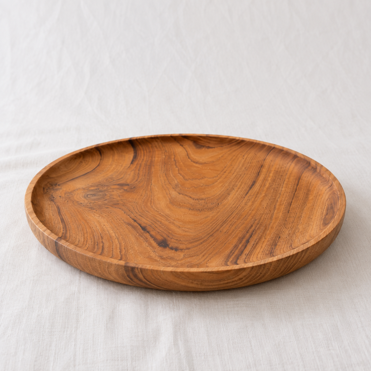 Assiette ronde en bois de teck – Ø 20 cm