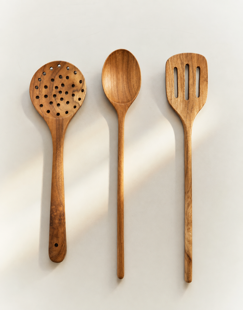 Lot de 3 spatules en bois de teck