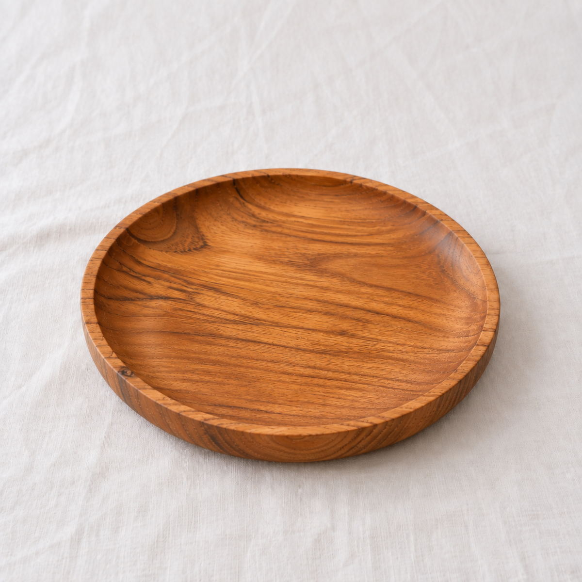 Assiette ronde en bois de teck – Ø 13 cm