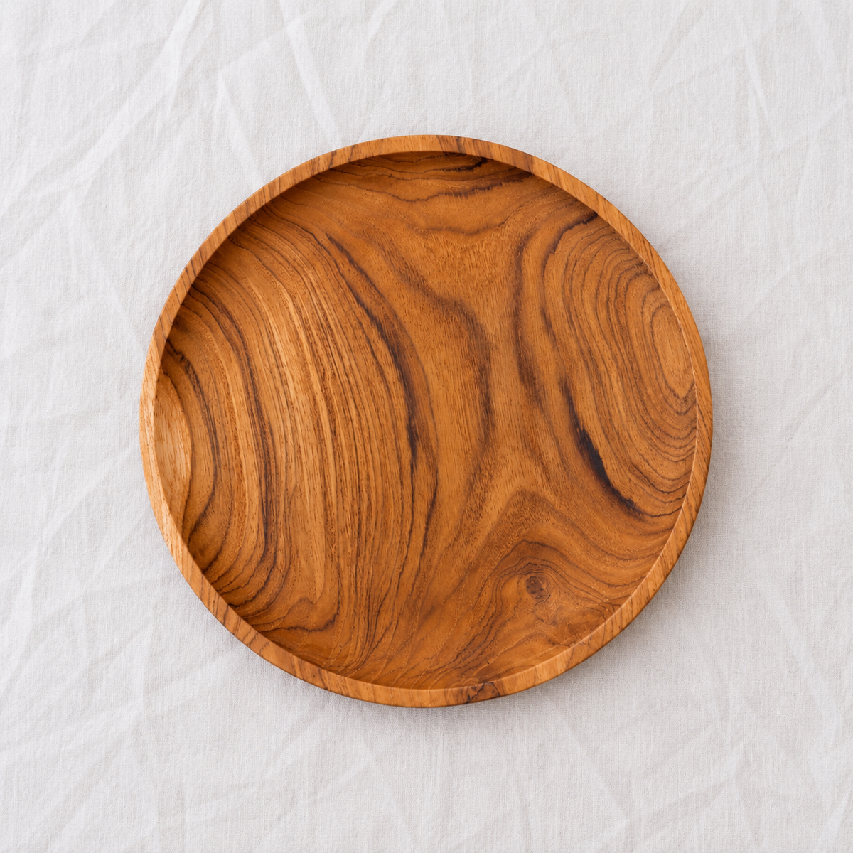 Assiette ronde en bois de teck – Ø 16 cm