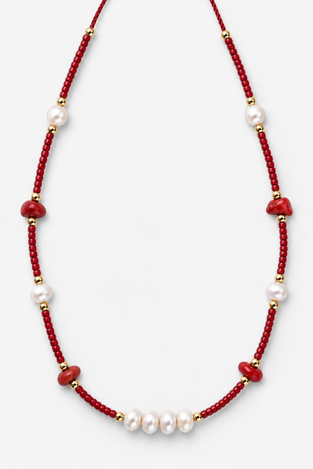 Collier Perles & Nacre – Rouge