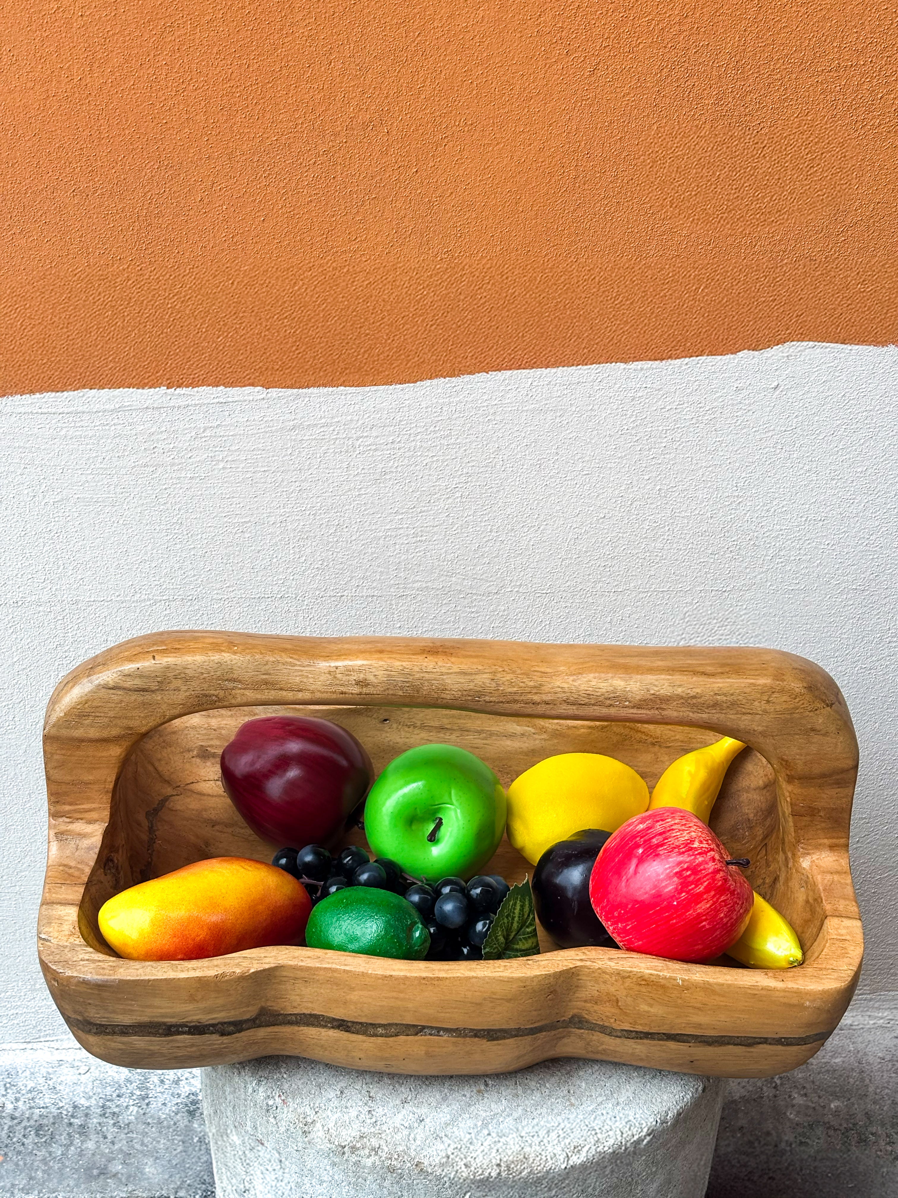 Panier en bois sculpté à la main