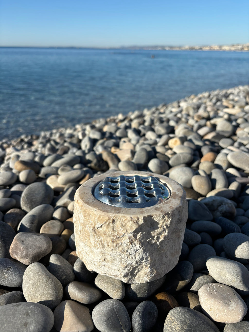 Cendrier marbre brut blanc