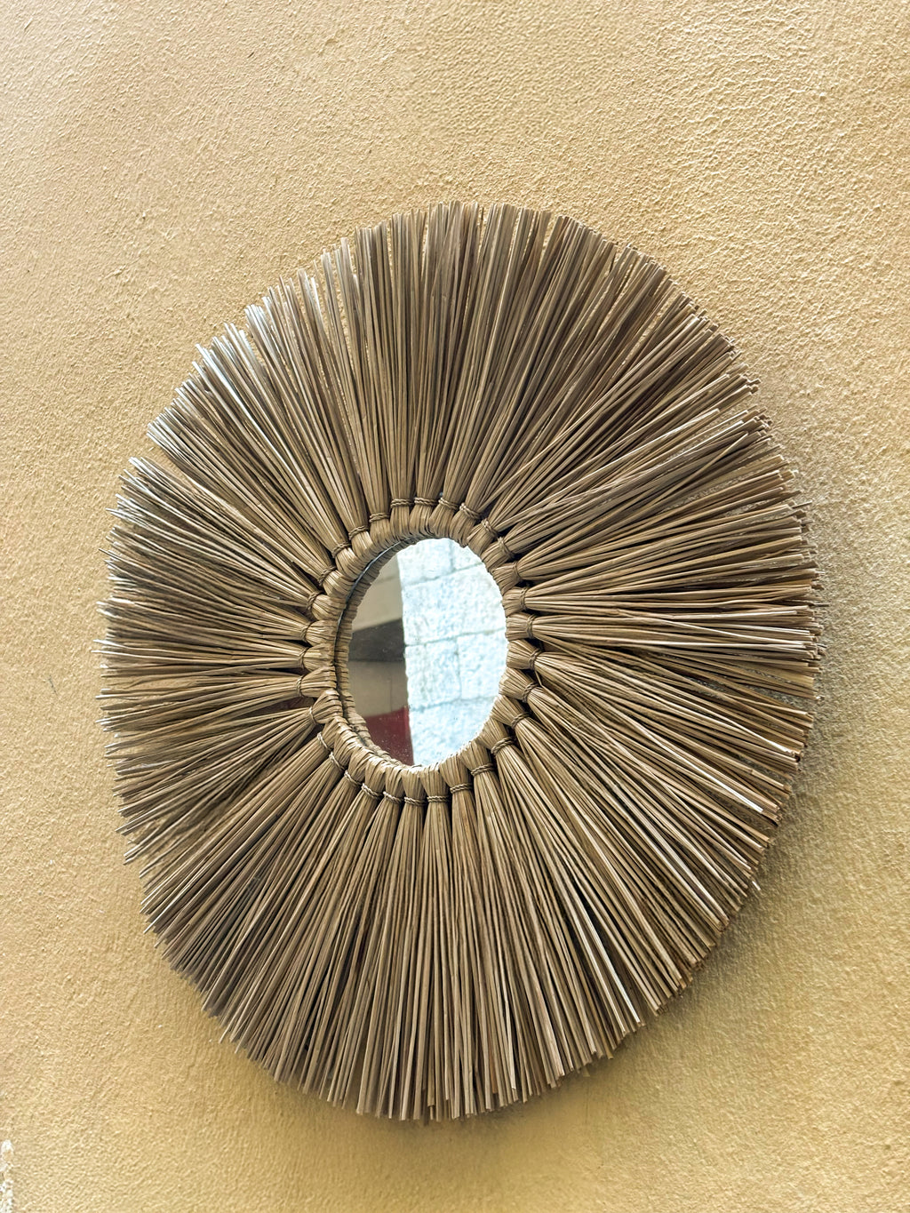 Miroir décoratif en fibres naturelles