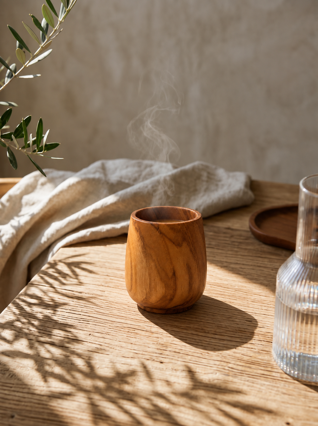 Verre en bois naturel
