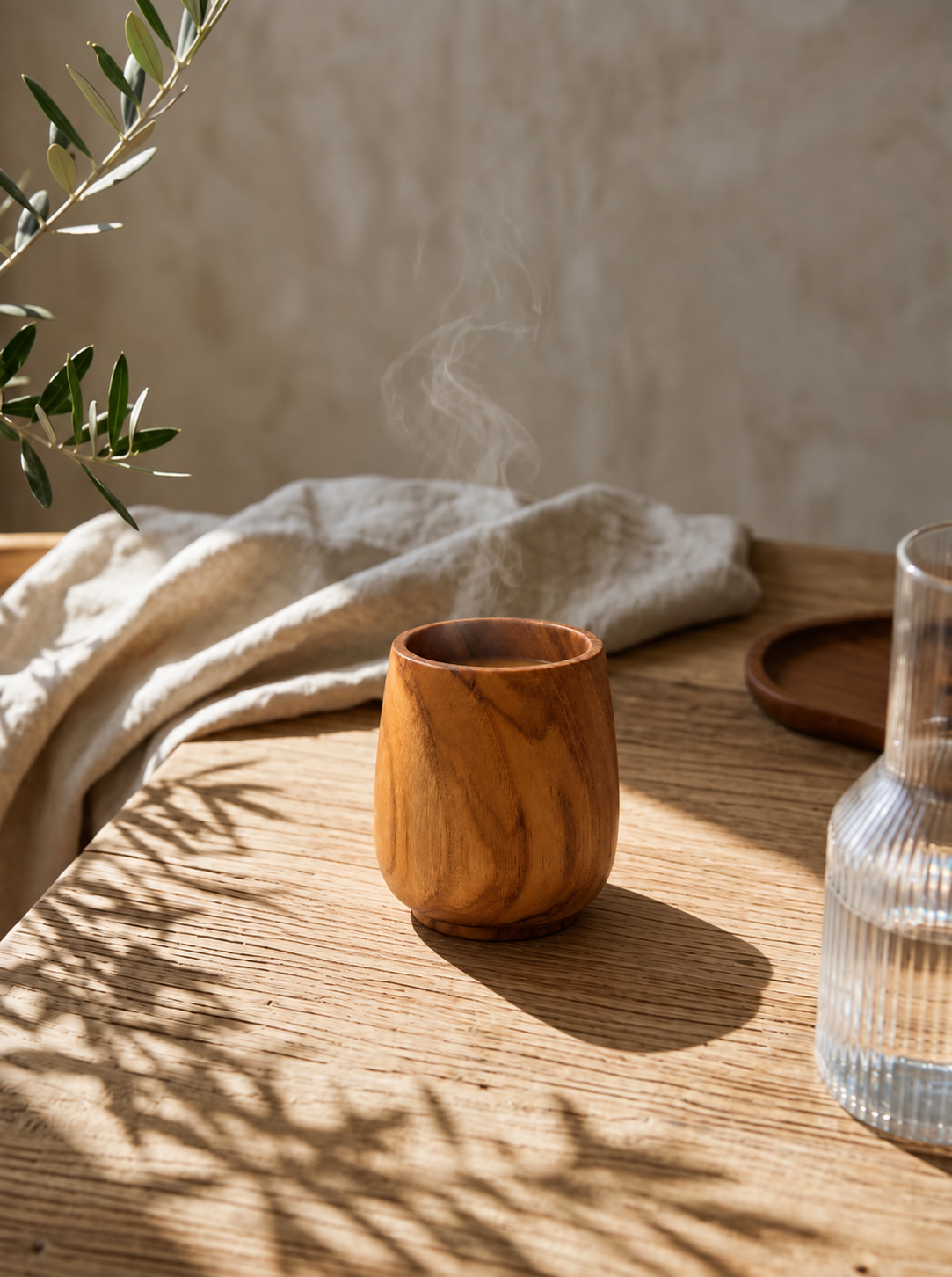 Verre en bois naturel