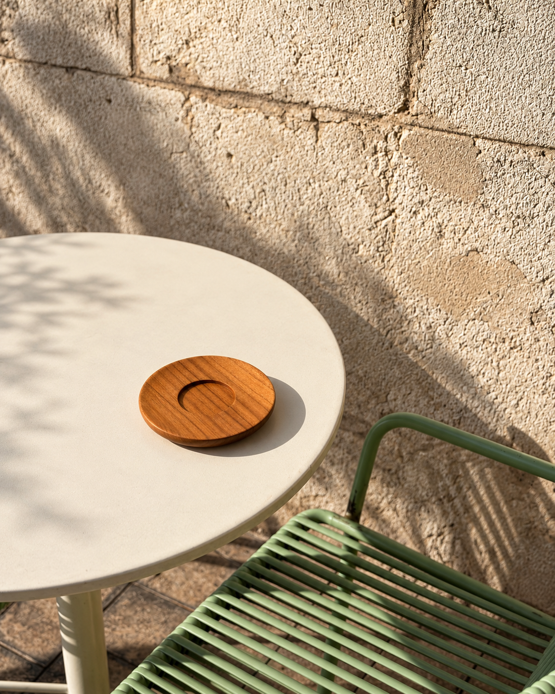 Porte-tasse rond en bois