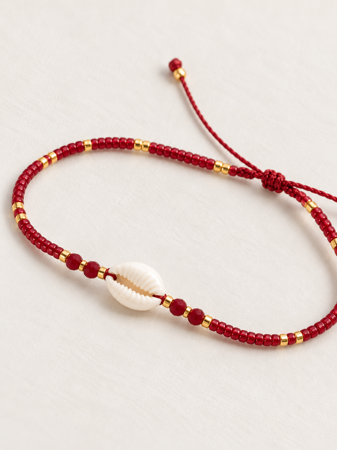 Bracelet coquillage rouge