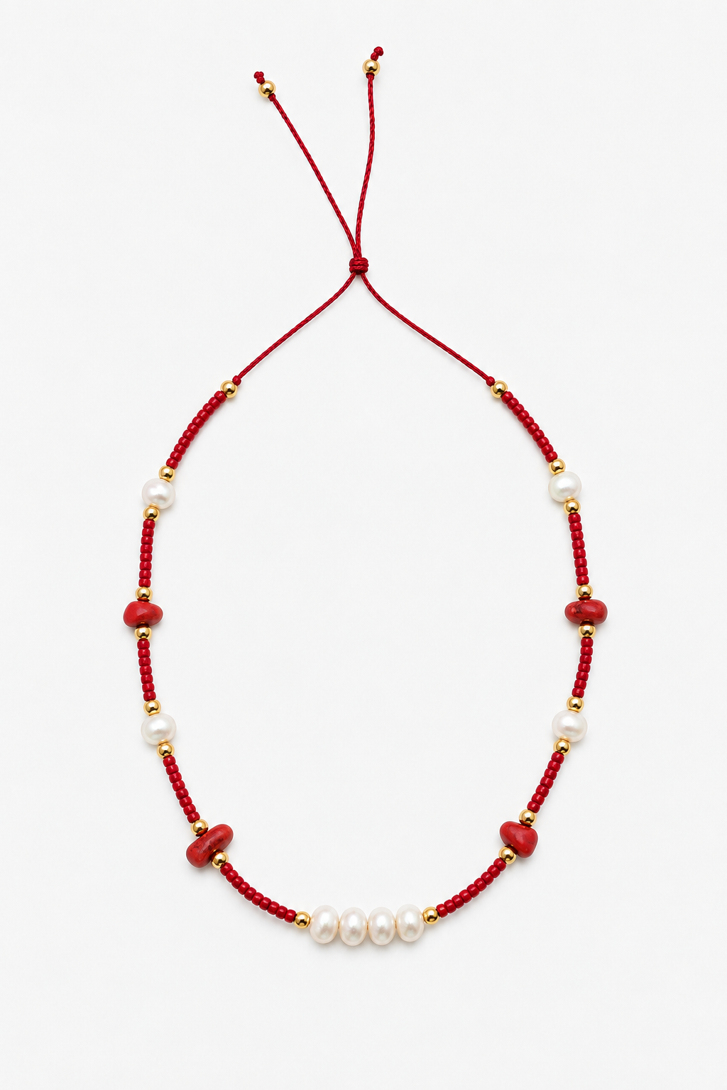 Collier Perles & Nacre – Rouge