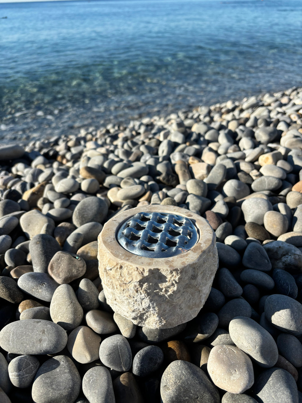 Cendrier marbre brut blanc