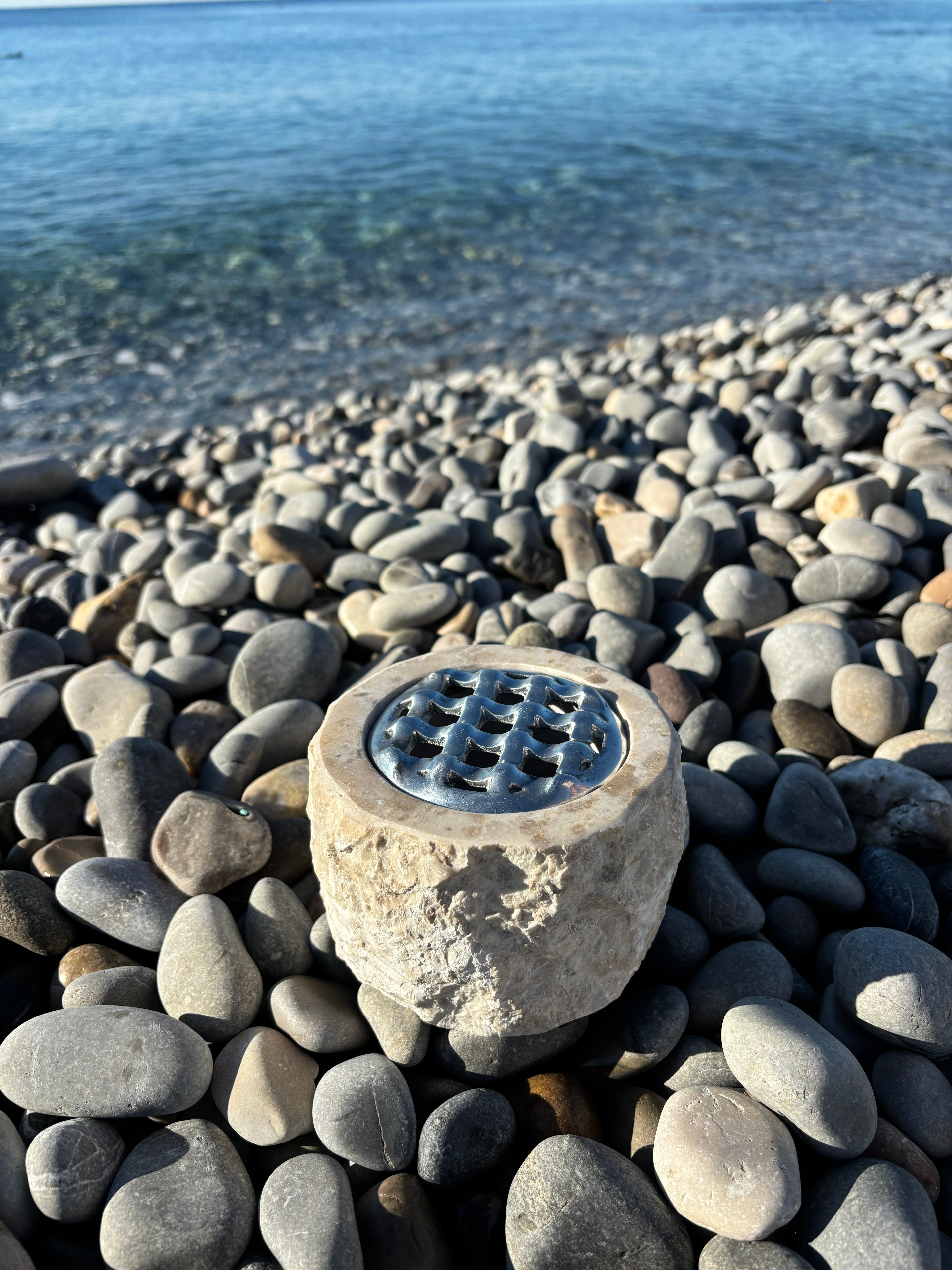 Cendrier marbre brut blanc