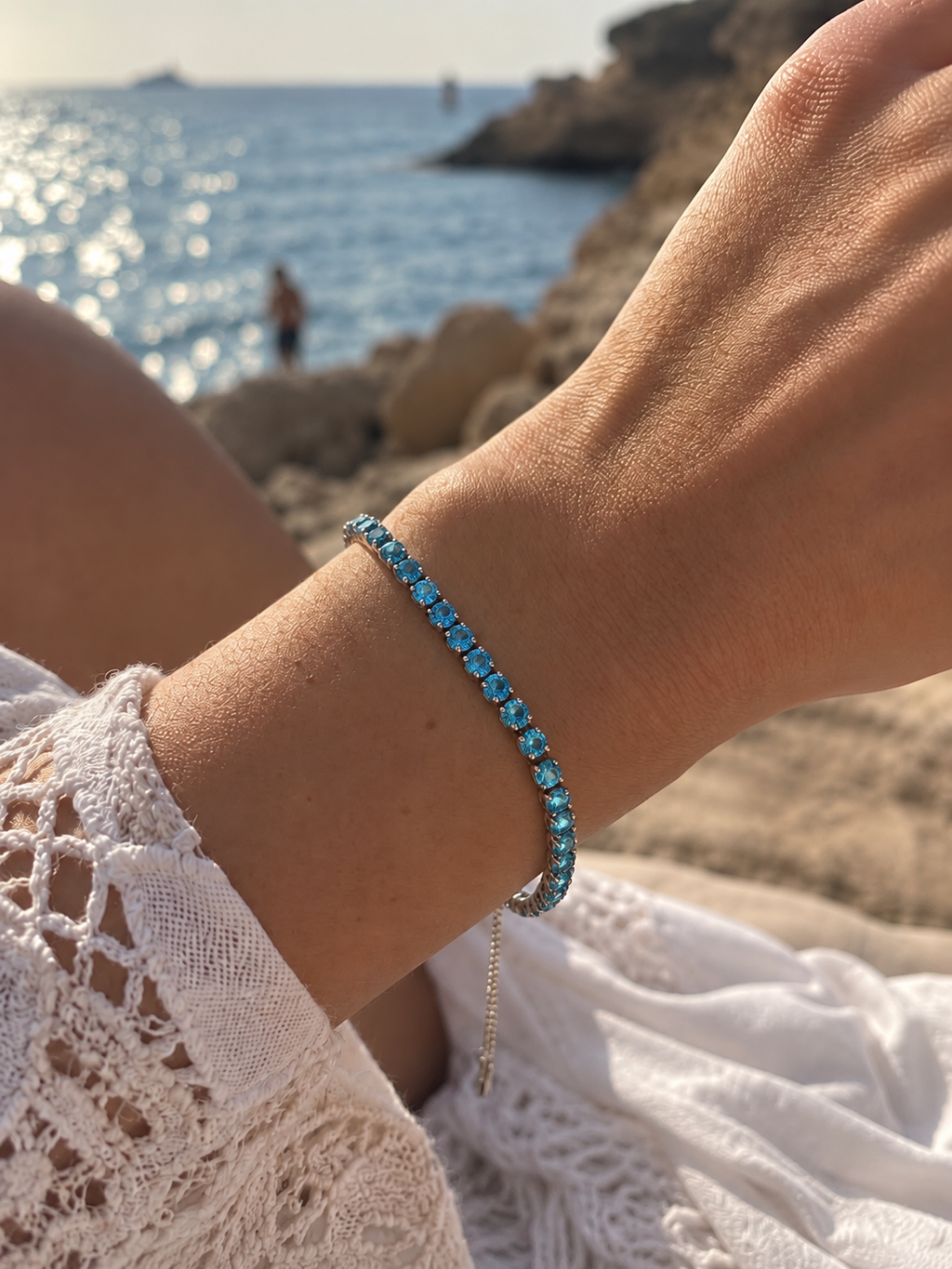 Bracelet pierres bleues