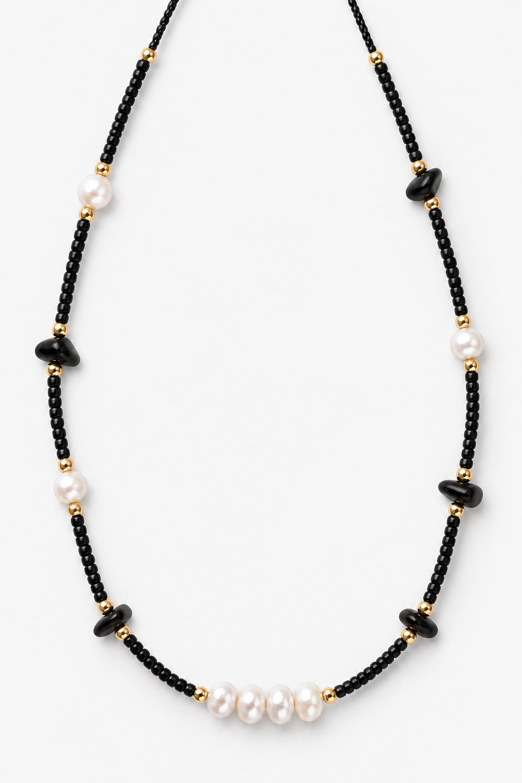 Collier Perles & Nacre – Noir