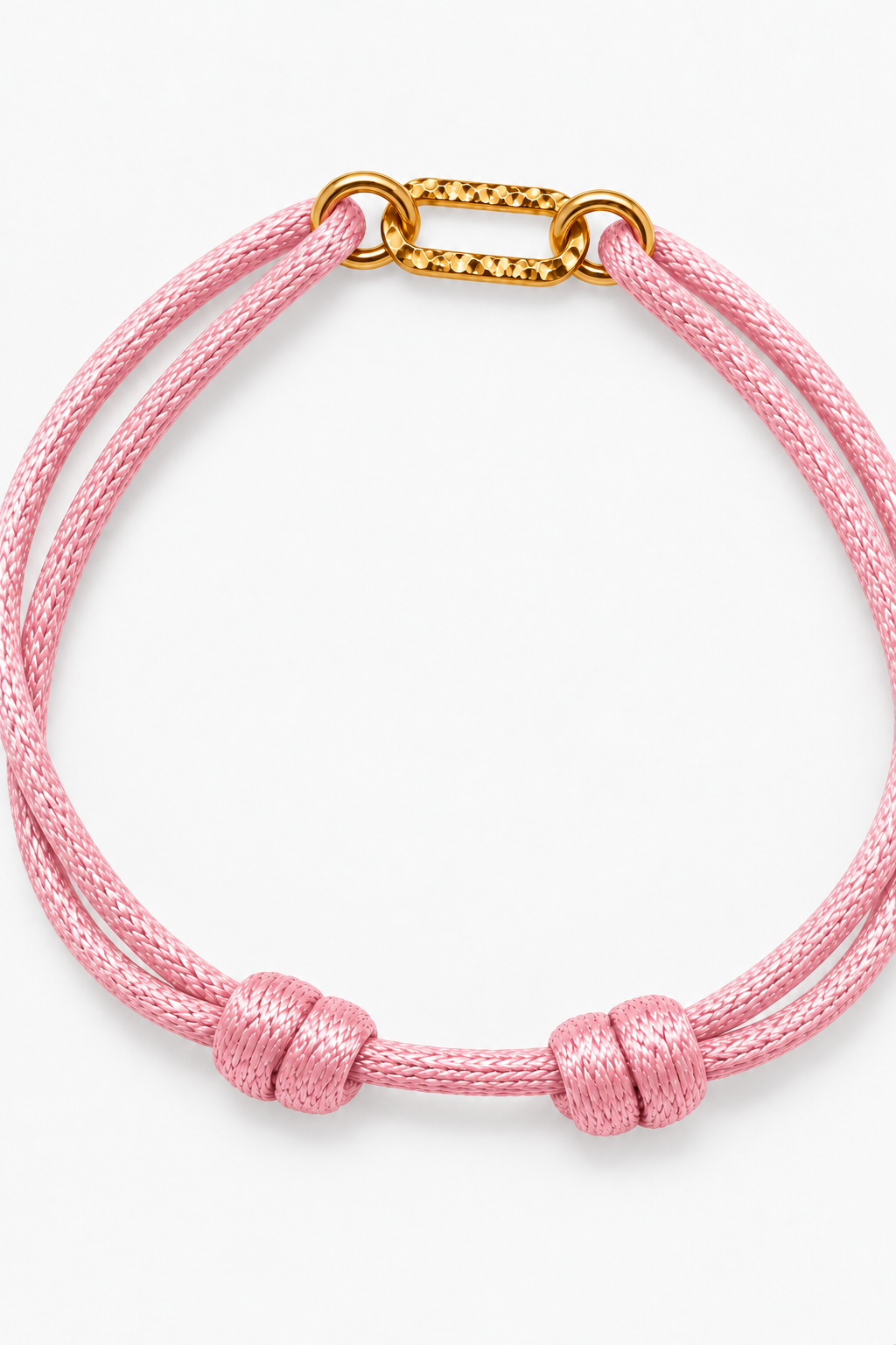 Bracelet petite gourmette rose et doré