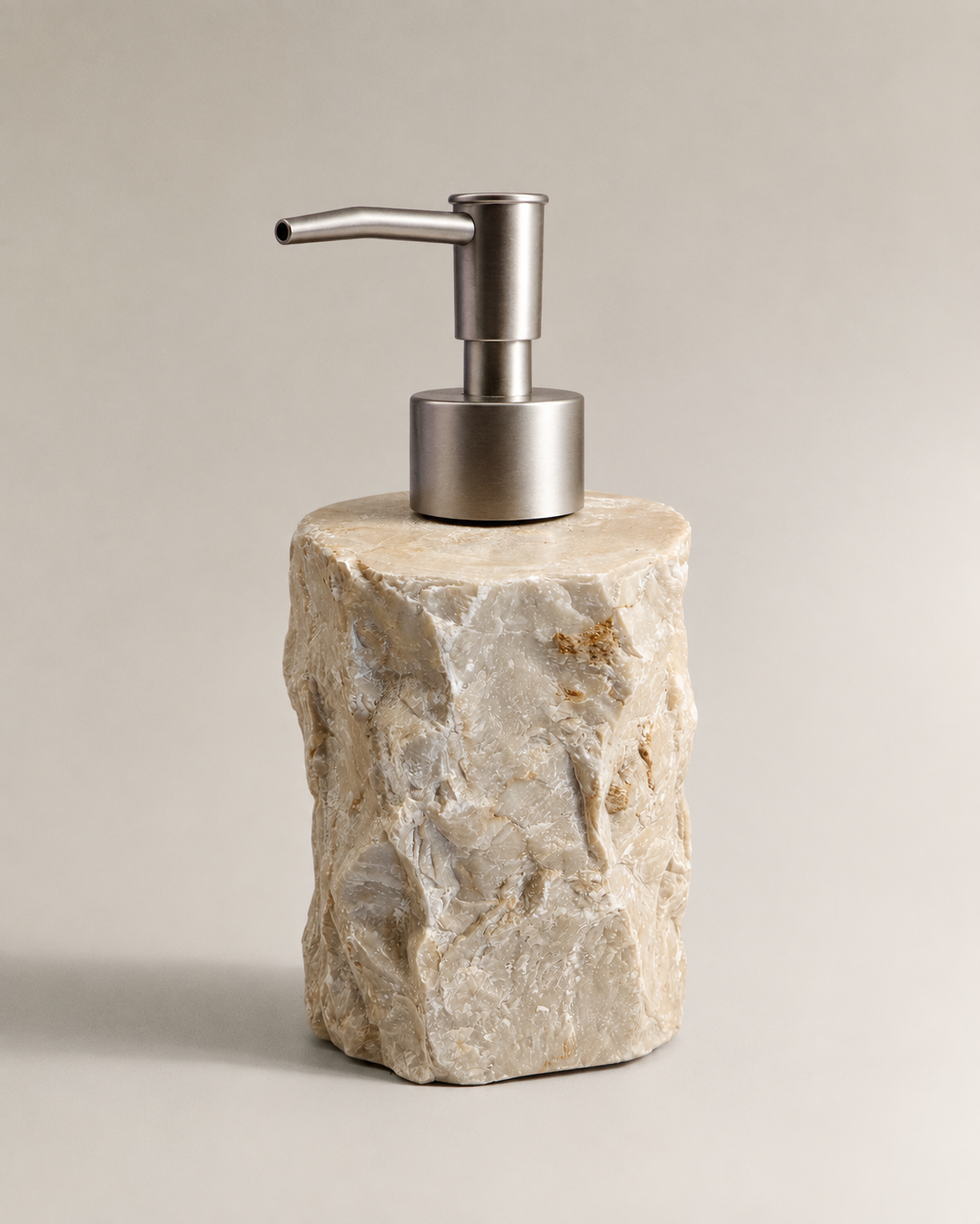 Push à savon en marbre petit blanc embout gold