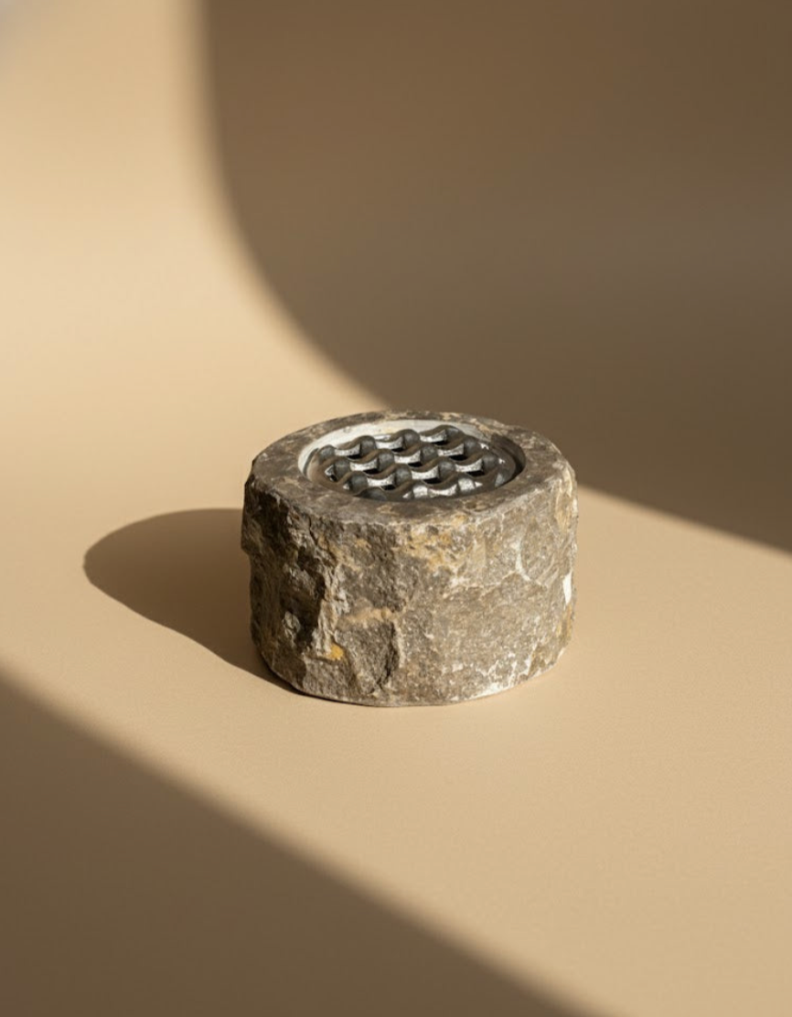 Cendrier marbre brut gris