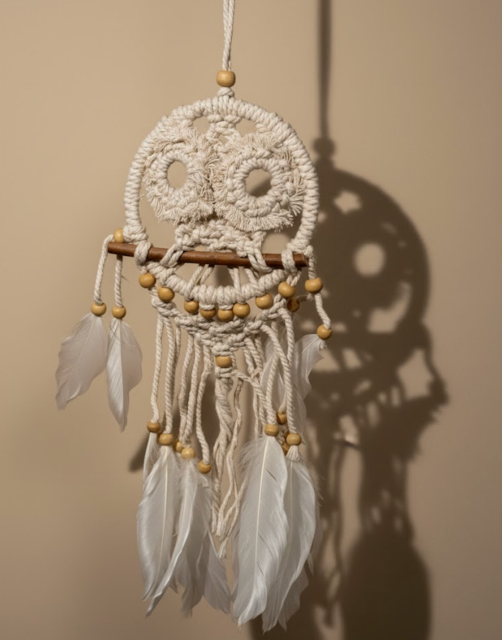 Petit Attrape-Rêves Hibou en Macramé
