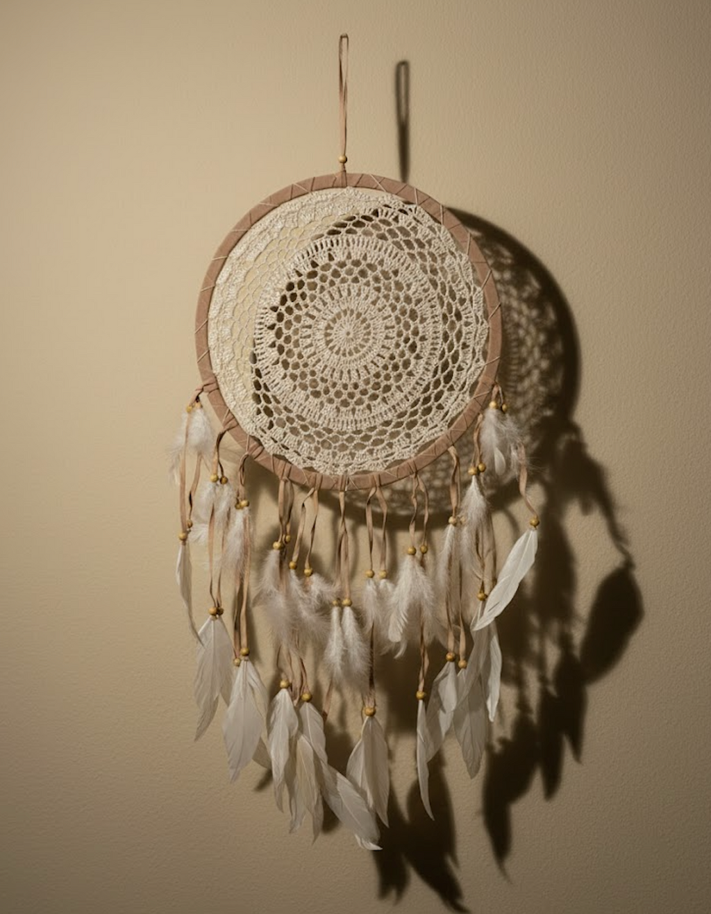 Attrape-Rêves Bohème XXL en Dentelle et Plumes Naturelles