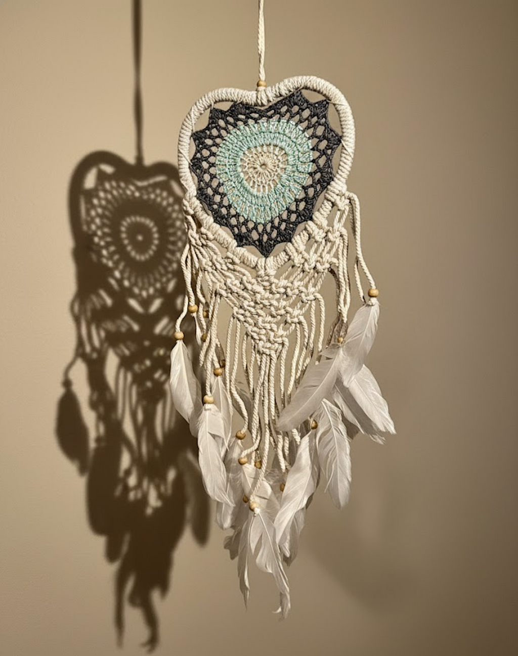 Attrape-Rêves Cœur en Macramé