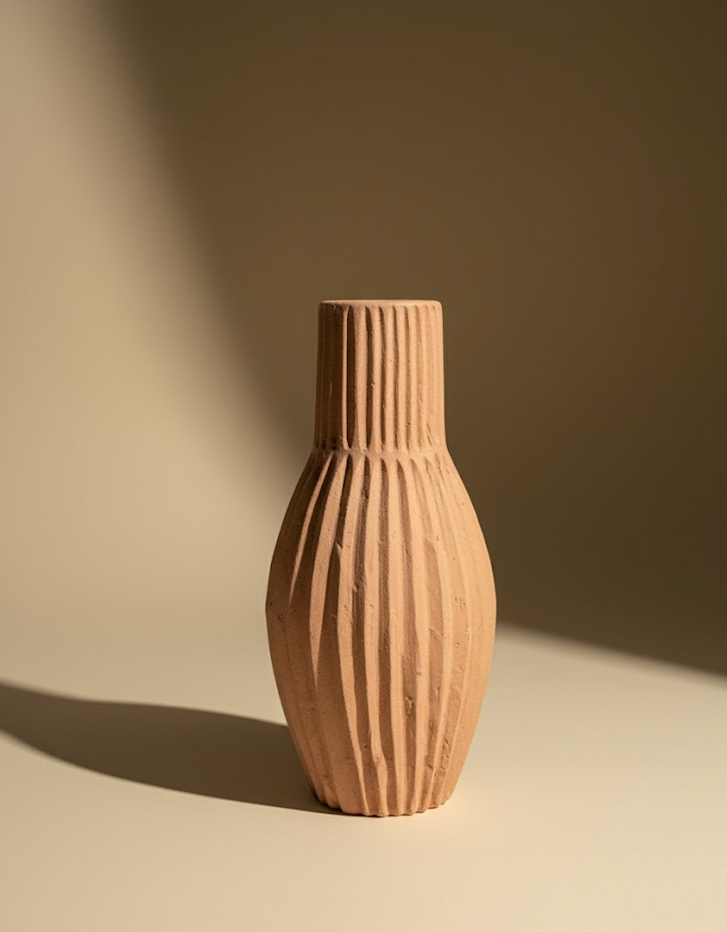 Vase à rayures saumon