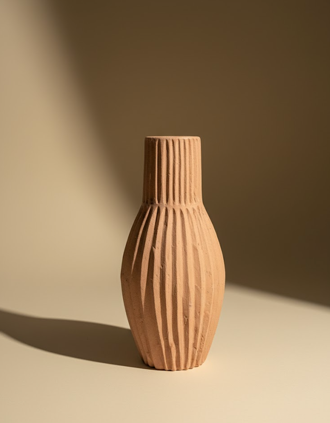 Vase à rayures saumon