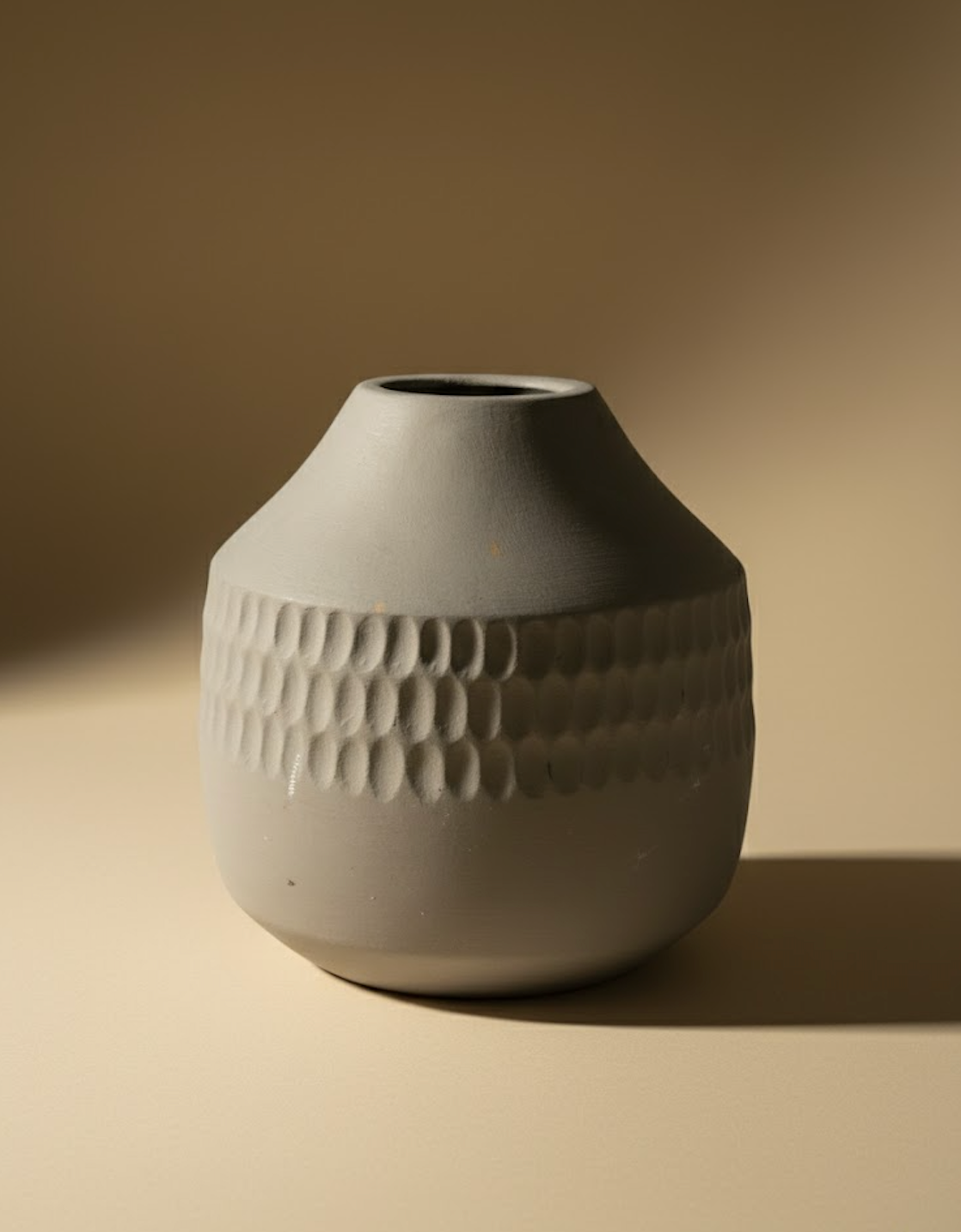 Vase gris texturé