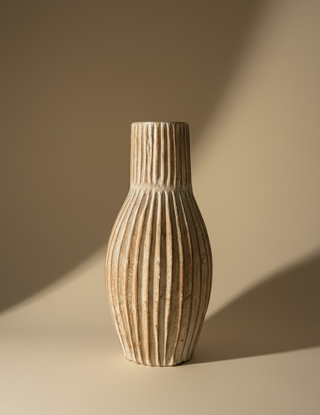 Vase à rayures blanc et orange