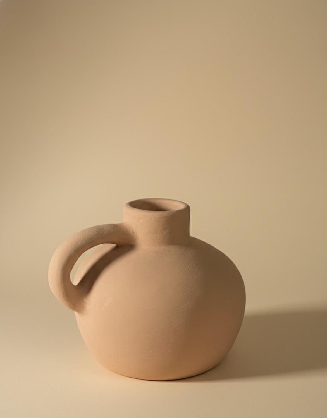 Vase rond avec poignée saumon