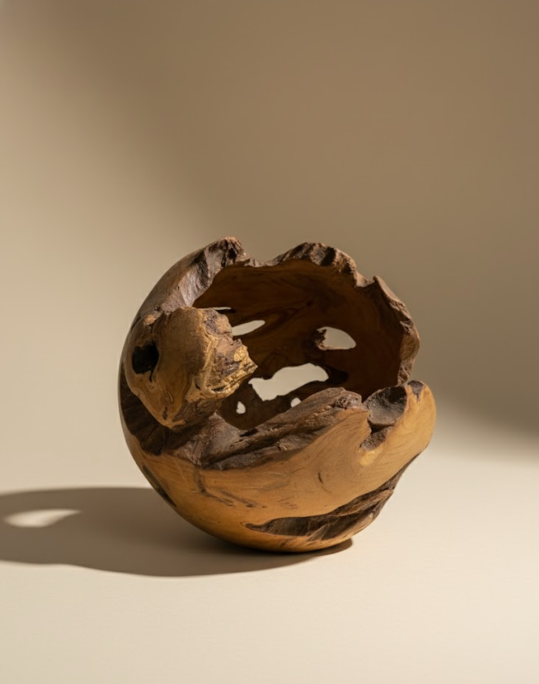 Sphere en bois de teck