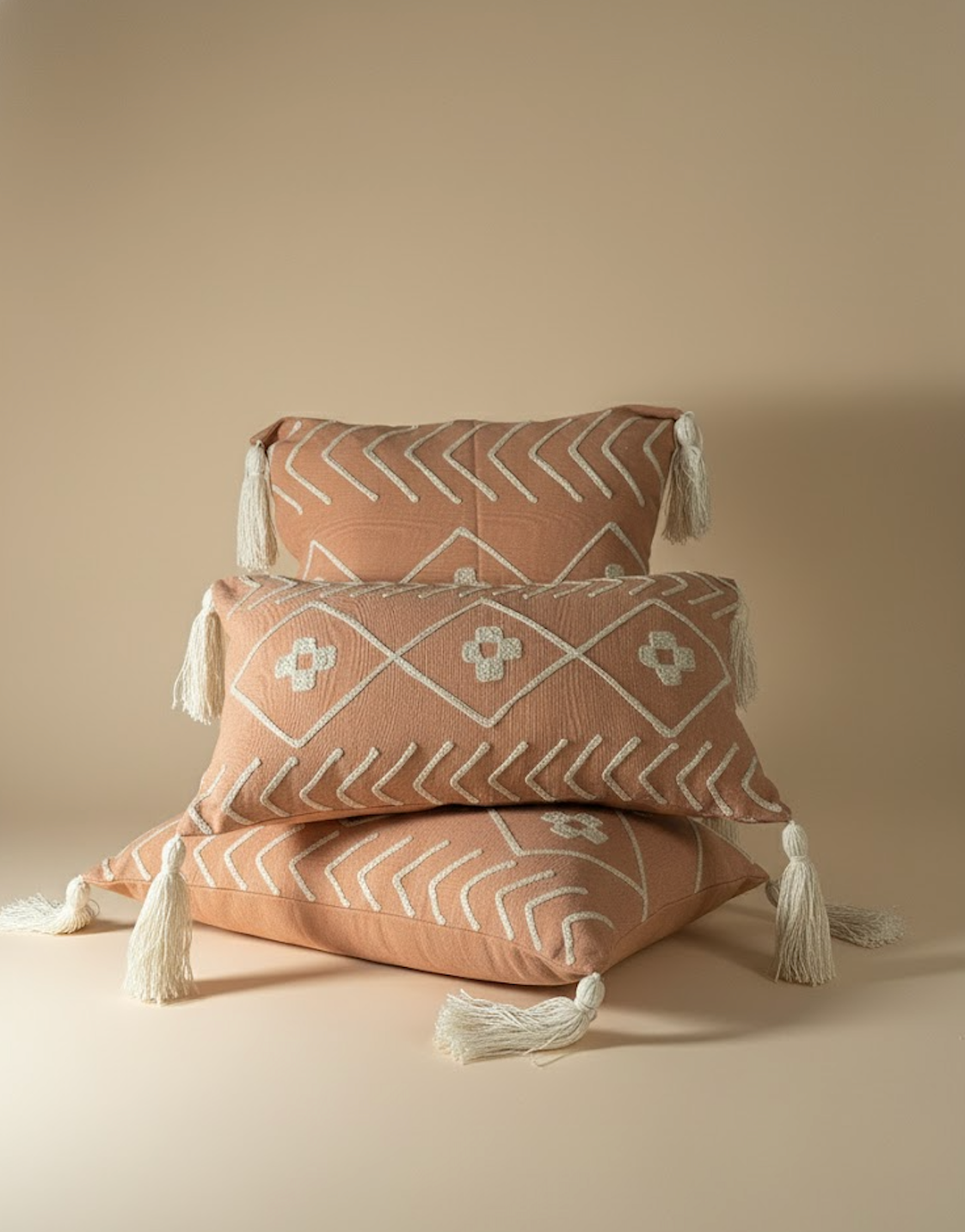 Taies de coussins terracotta design