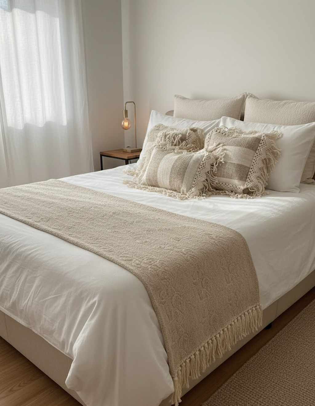 Taies de coussins en macramé