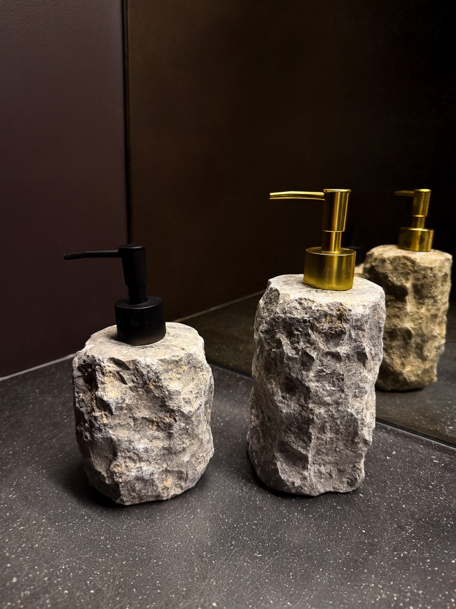 Lot de distributeurs à savon gris