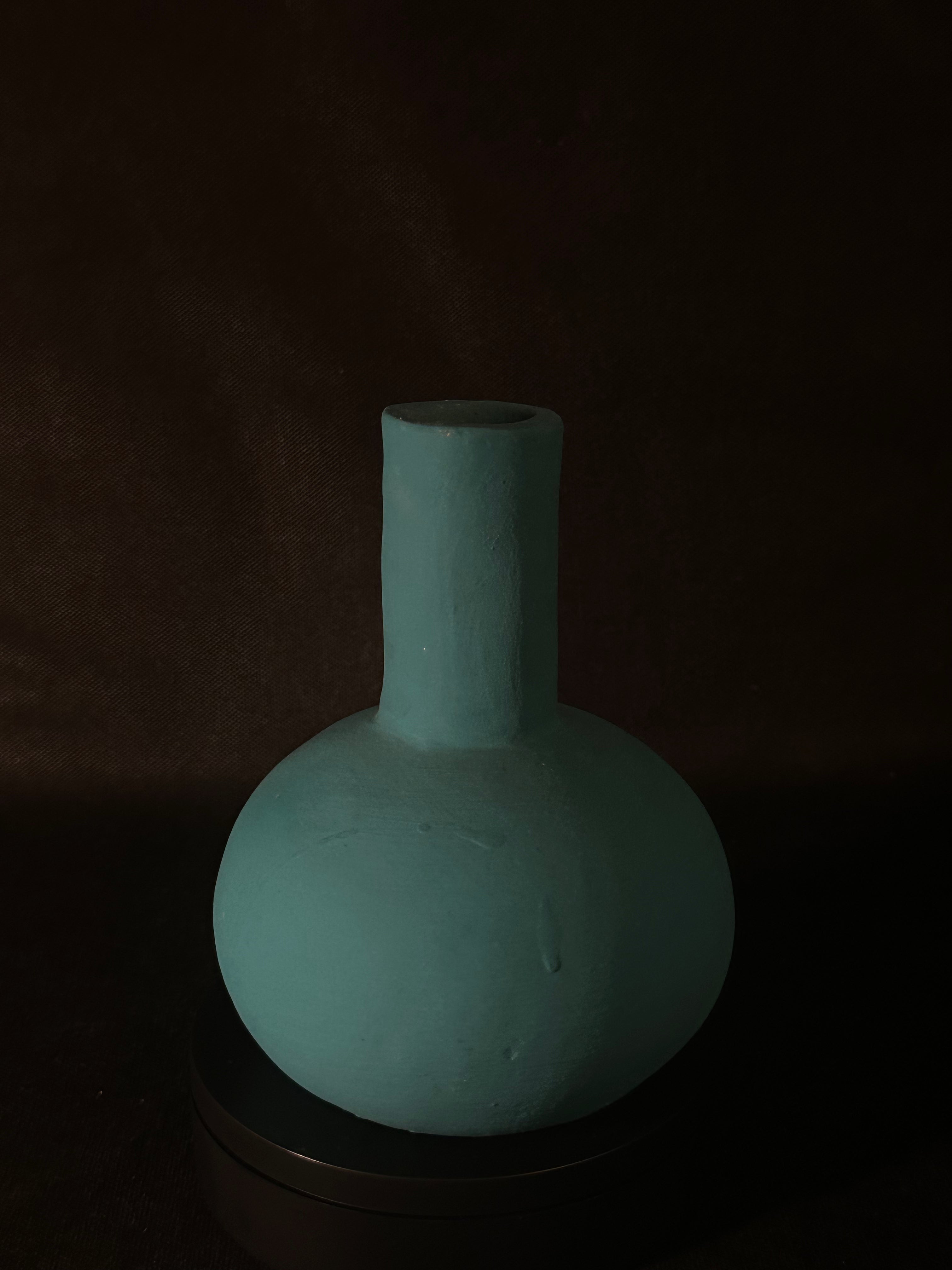 Vase rond turquoise