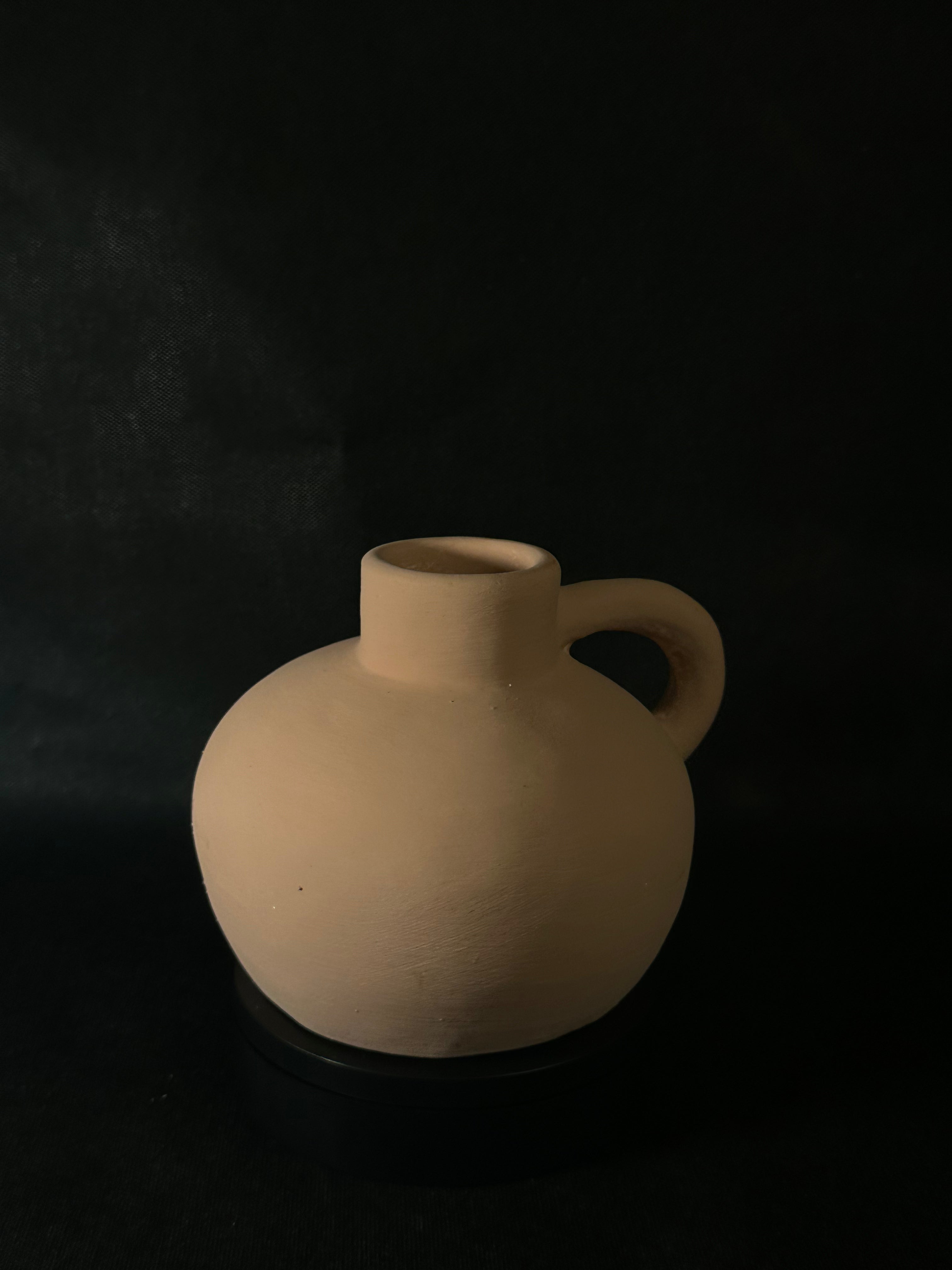 Vase rond avec poignée saumon