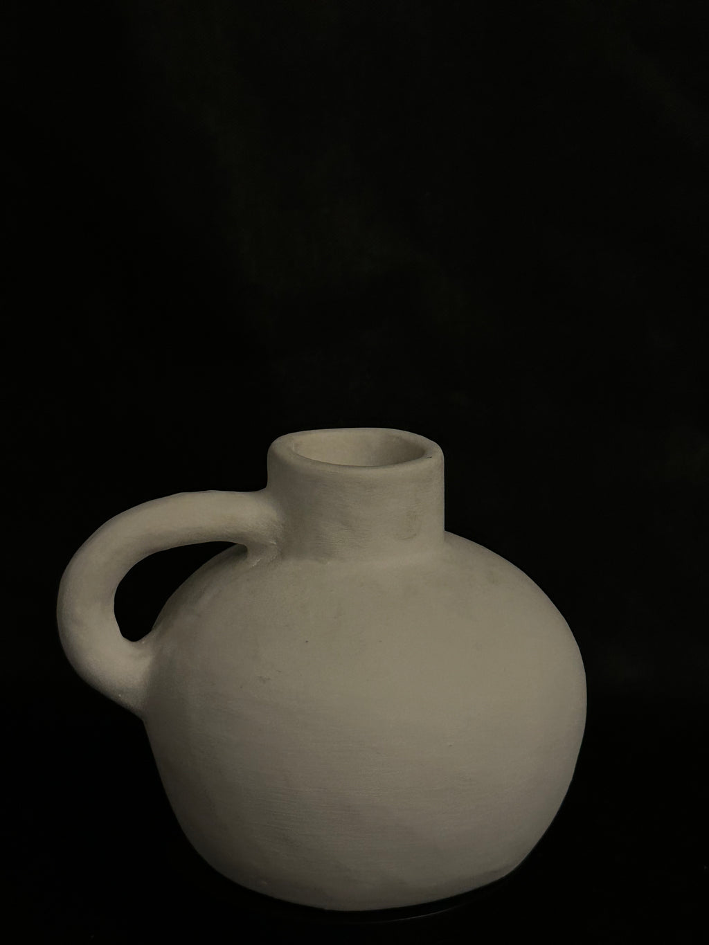 Vase rond avec poignée gris clair