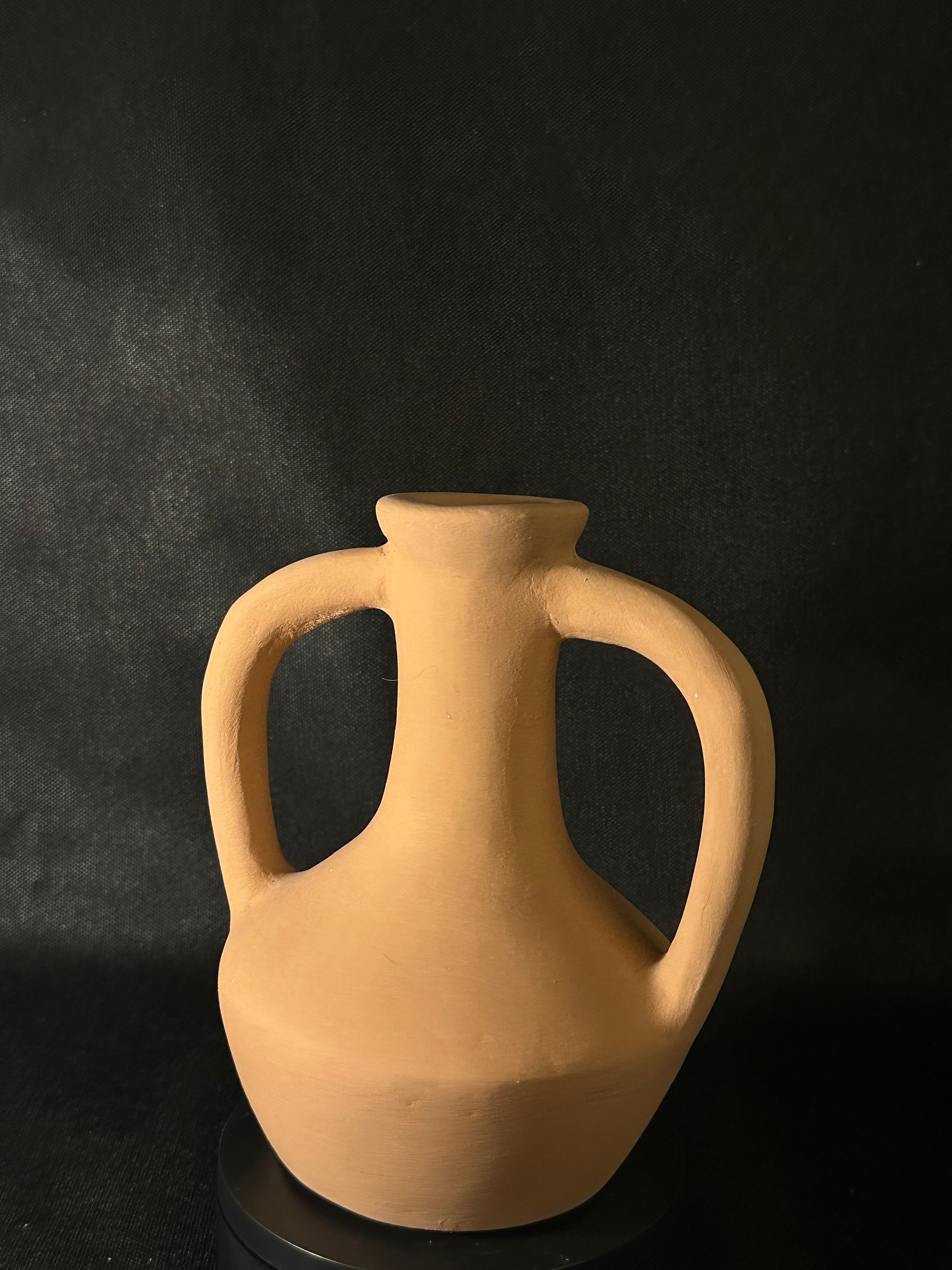 Vase avec poignées orange