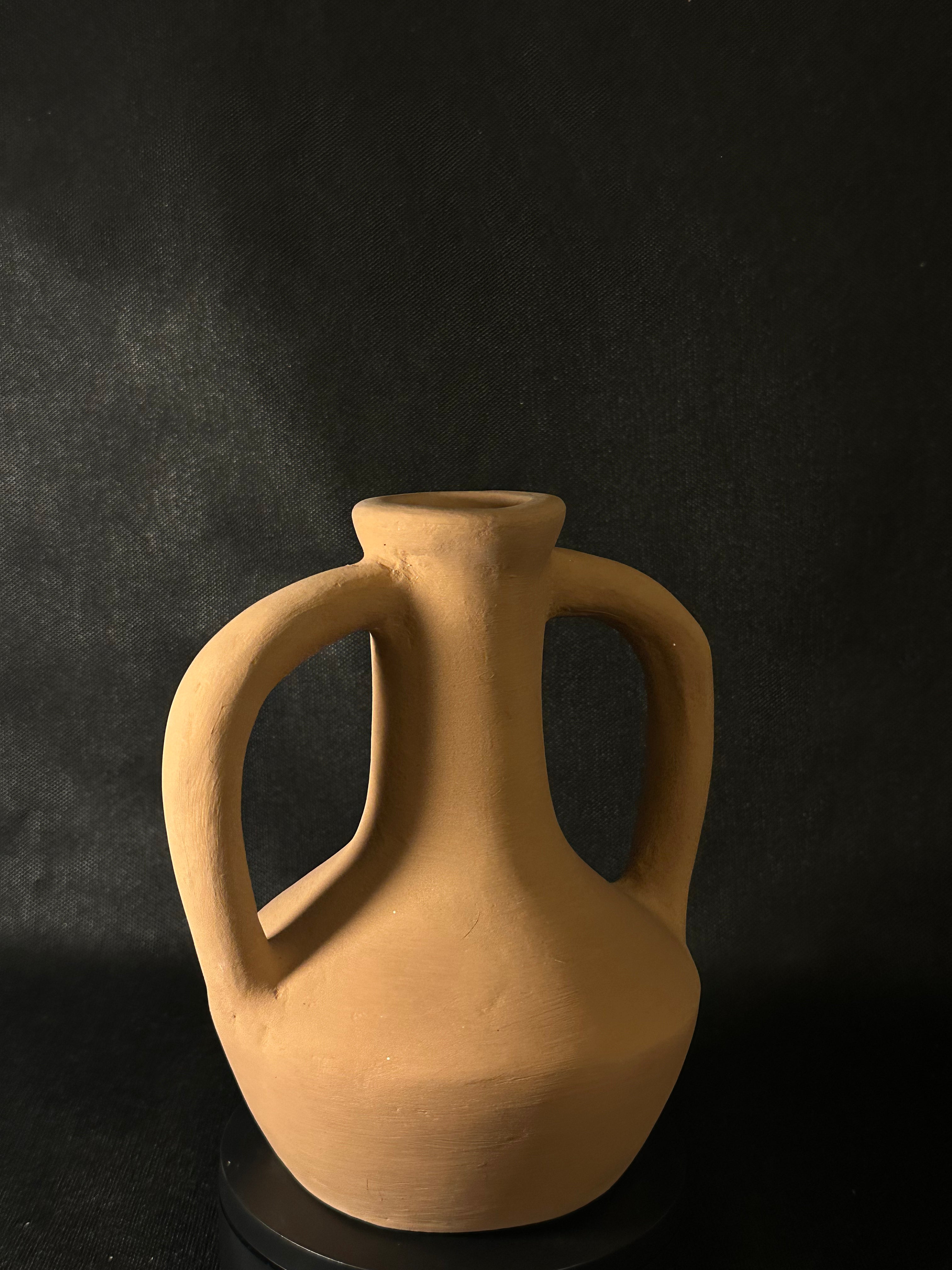 Vase avec poignées orange