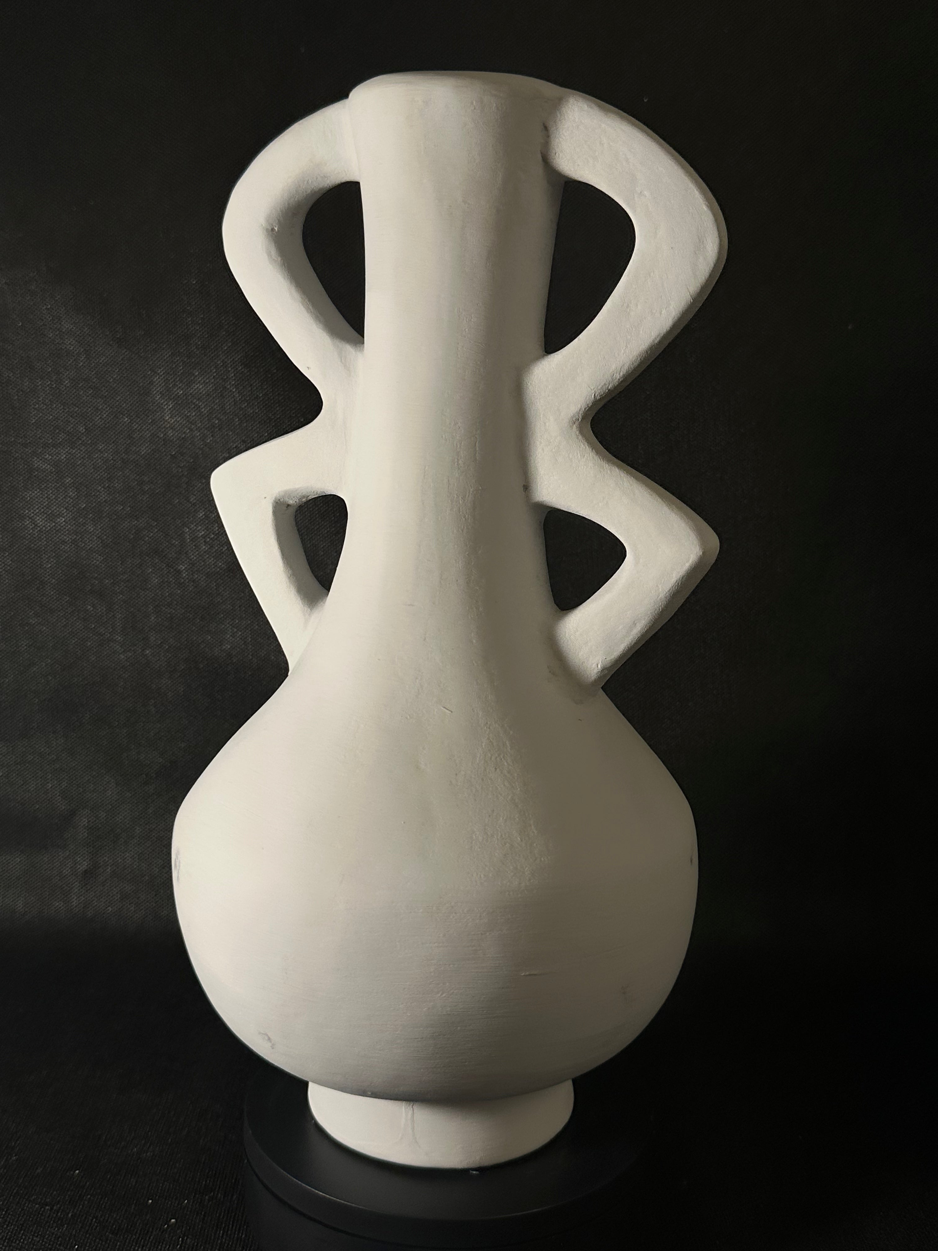Vase à deux anses blanc