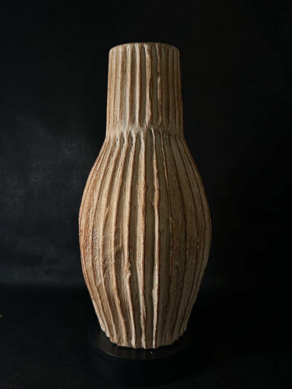 Vase à rayures blanc et orange