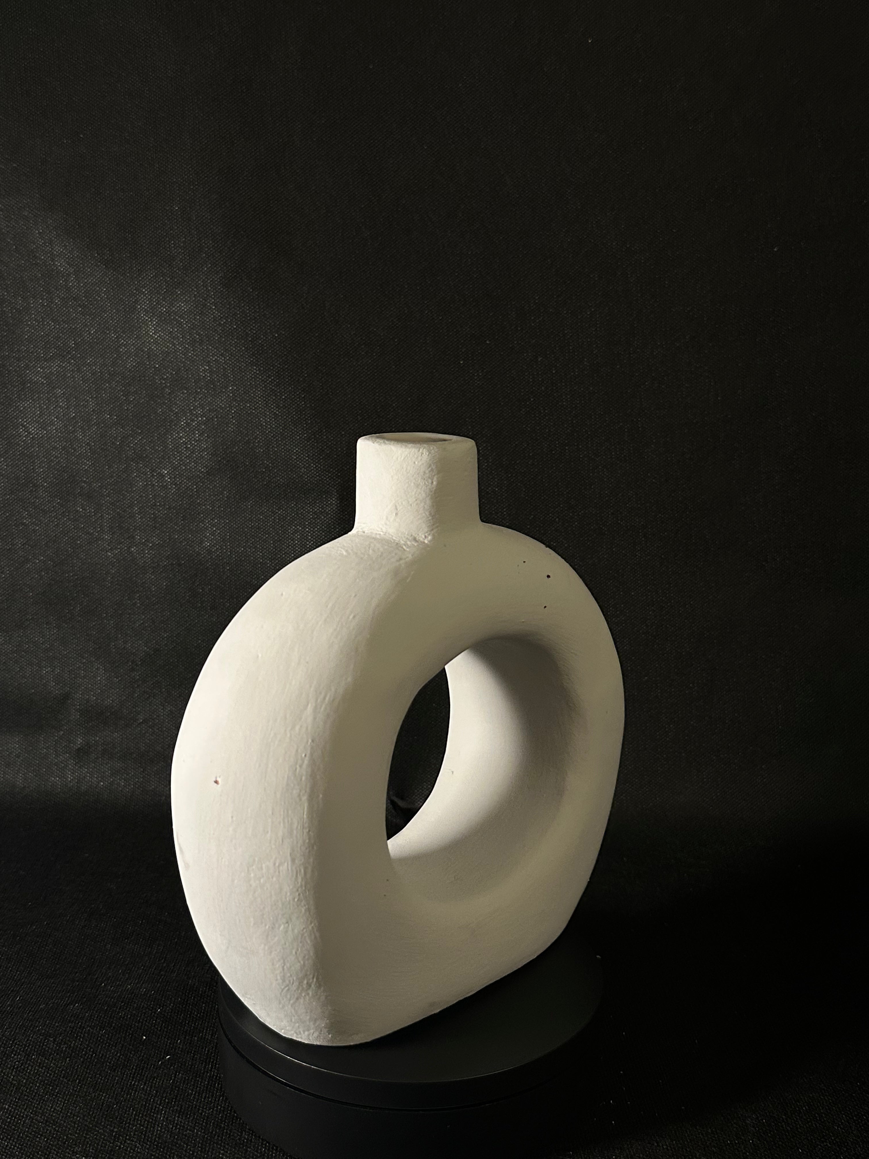 Vase cercle gris clair