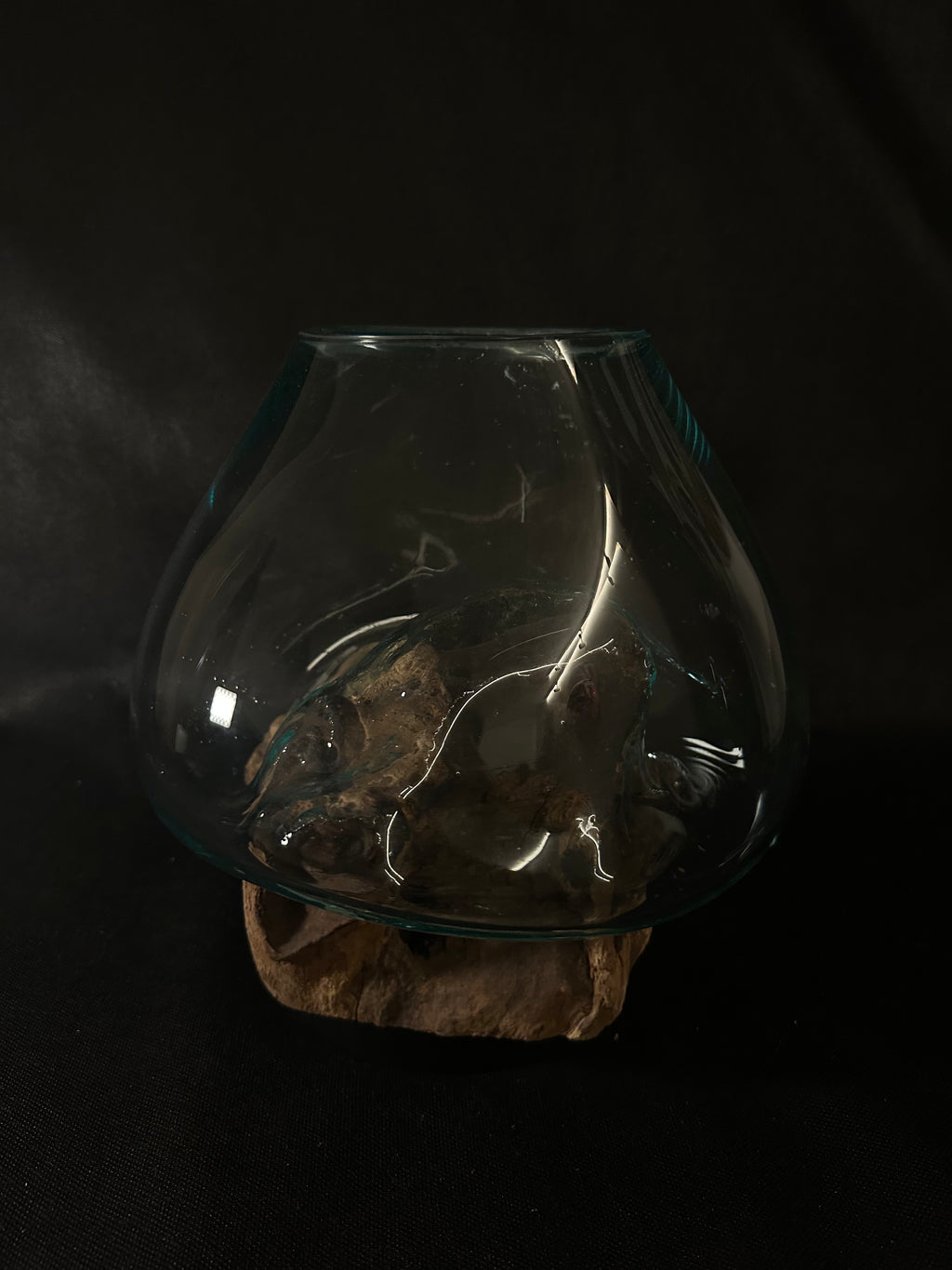 Verre soufflé et bois de teck