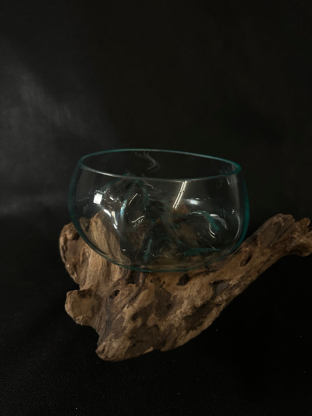 Verre soufflé et bois de teck