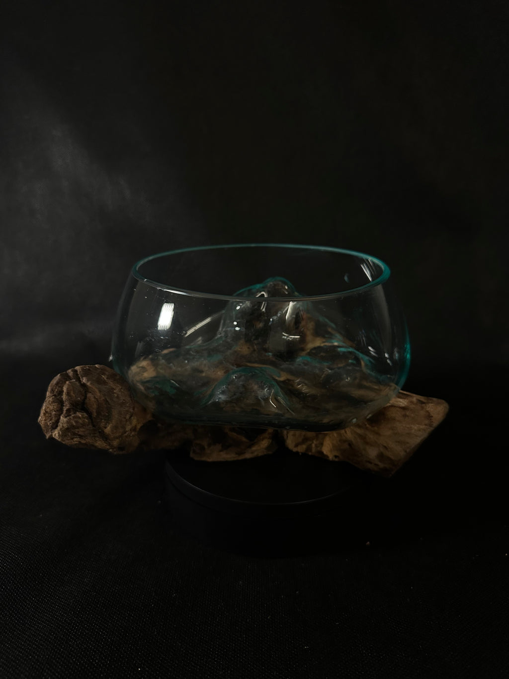 Verre soufflé et bois de teck