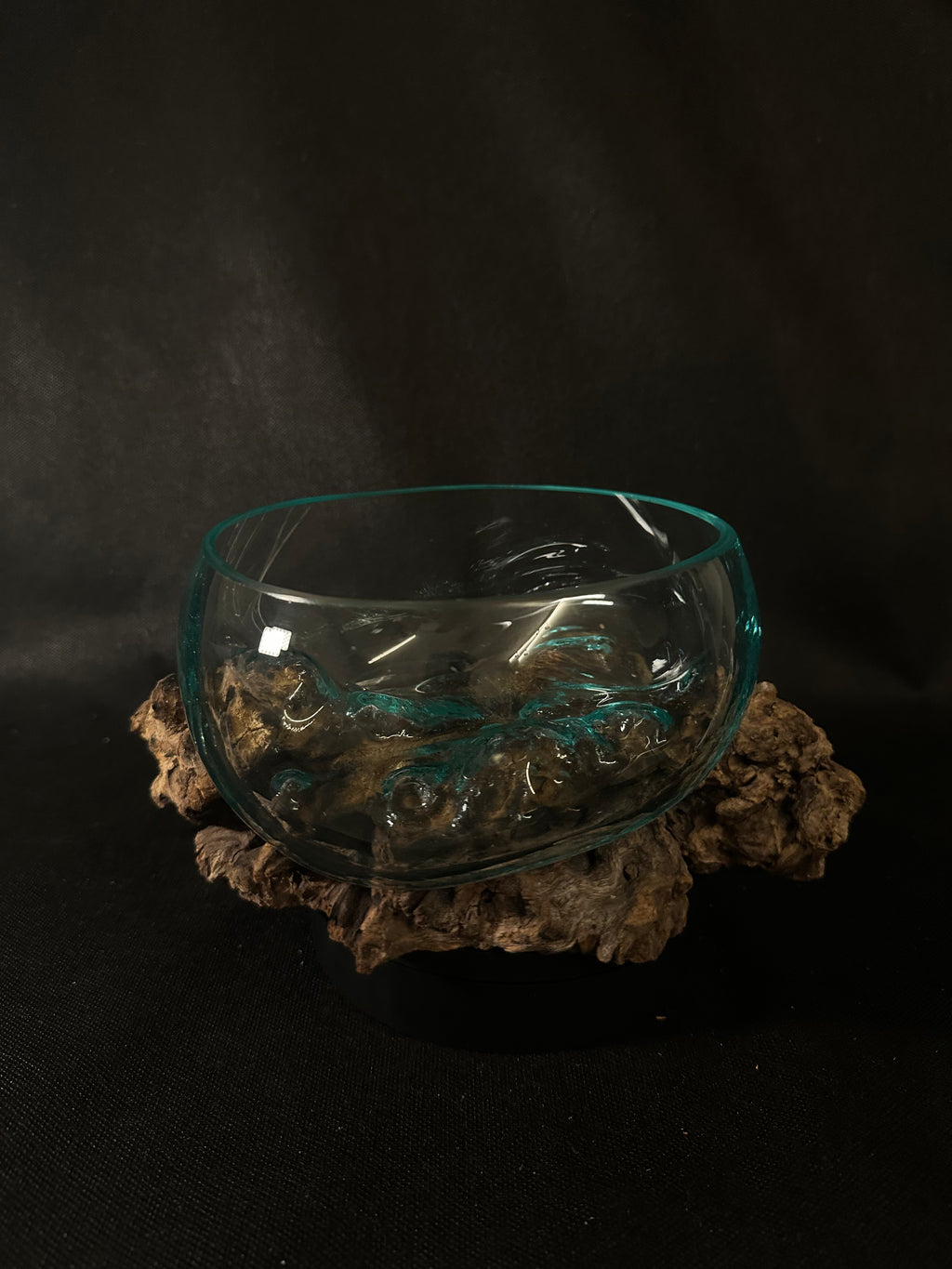 Verre soufflé et bois de teck